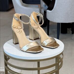 Sam Edelman Metallic Block Heel Sandals
